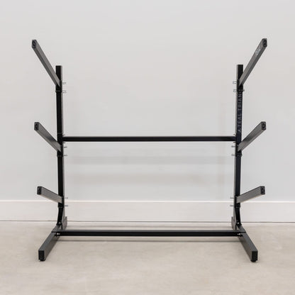Teal Triangle Freestanding Kayak Storage Rack – 3 Kayak Rack & Canoe Rack – Indoor Outdoor Kayak – Adjustable Surfboard & Stand Up Paddle Board Holder – Adjustable Storage Stand - Black