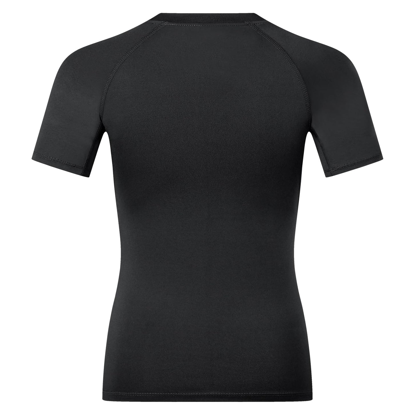 Konrunppy Boys Compression Shirts Short Sleeve Youth Kids Football Basketball Undershirt Qucik Dry Athletic Workout T-Shirt (Black,Large)