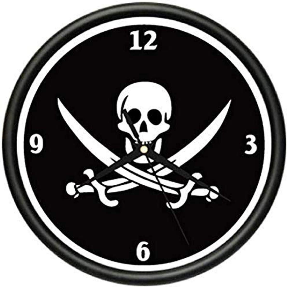 SignMission Jolly Roger Pirate Wall Clock, Skull Art