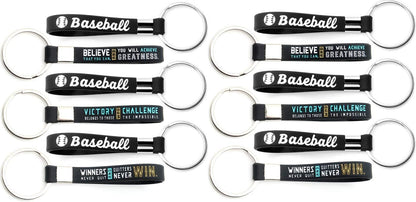 Inkstone Baseball Keychains, 12 Pack, Sports Inspirational Quotes, Flexible Gifts for Your Team, Friends, Colleagues