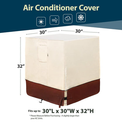 Westblue Air Conditioner Cover for Outside Units-Heavy Duty 600D AC Cover for Outside Unit Waterproof & Resistant AC Unit Covers Outdoor Central Square (Honey & Mocha, 30x30x32 inches)