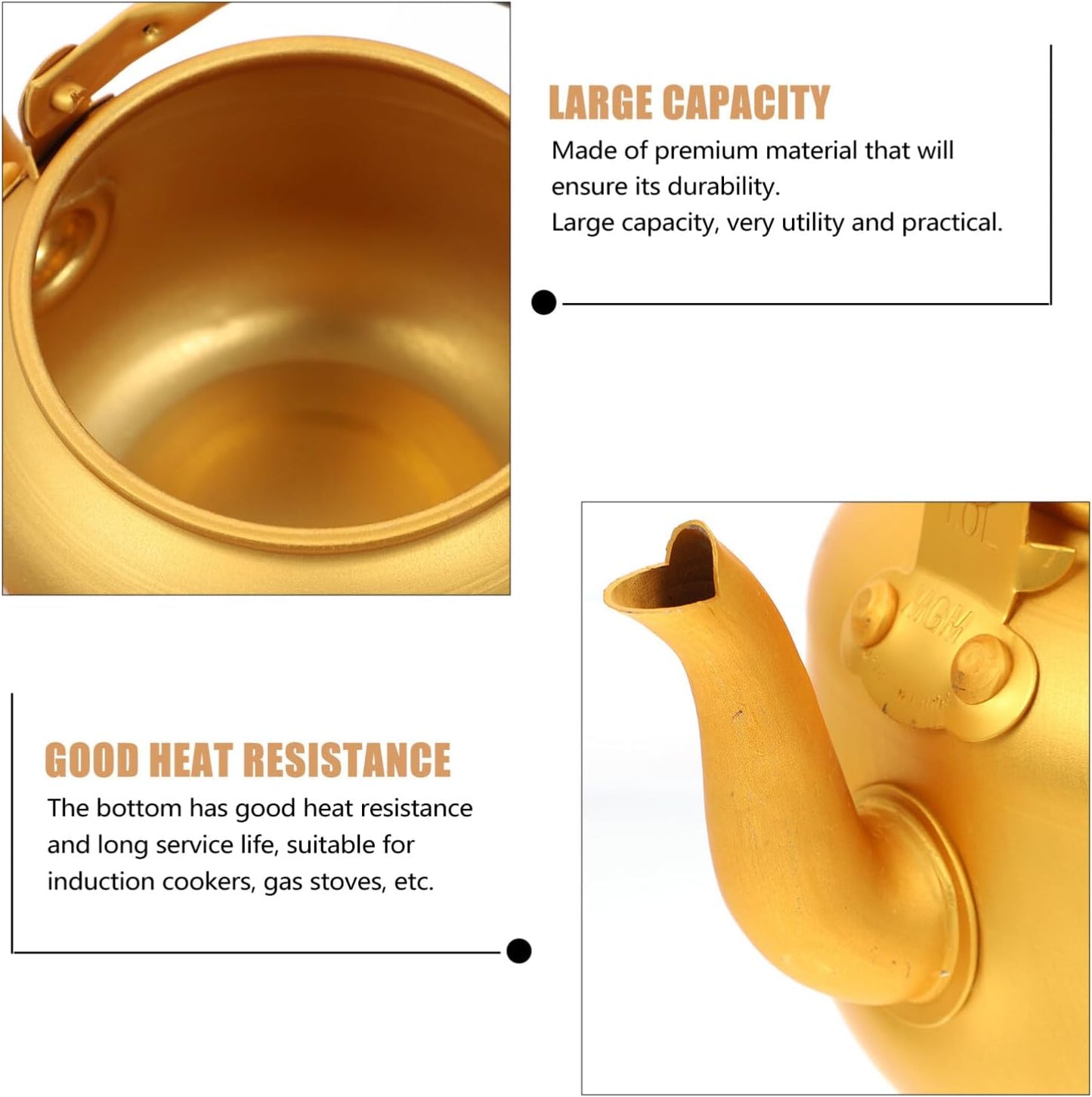 Stainless Steel 1L Hot Water Kettle, Whistling Tea Kettle with Infuser, Gooseneck Pour Over Coffee Pot for Fast Heating