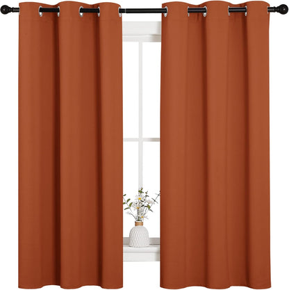 NICETOWN Blackout Curtains - Thermal Insulated Privacy Drapes for Windows | Burnt Orange, 42 x 63 Inches