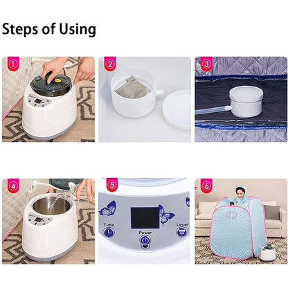 Lightweight Portable Personal Steam Sauna Spa Foldable Four-Layer Insulation Waterproof Sauna Tent and 1000W Sauna Steam Generator for Weight Loss Detox Therapy