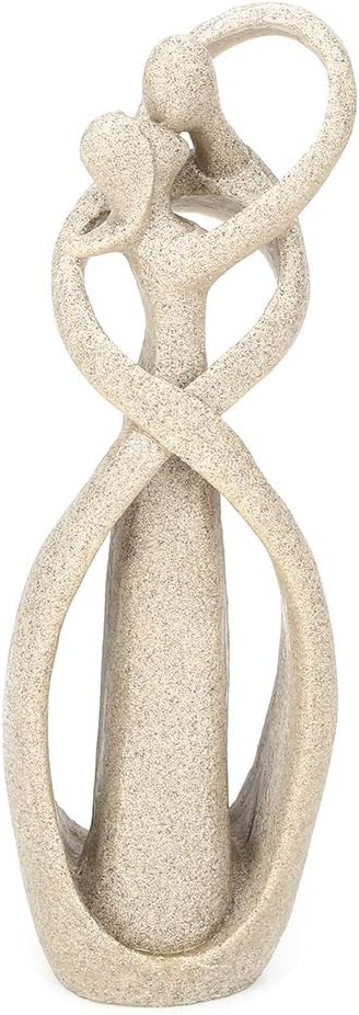 Eujgoov Handmade Sandstone Lover Figurine, Abstract Art Kiss Couple Statue, Valentine's Gift Home Wedding Decor