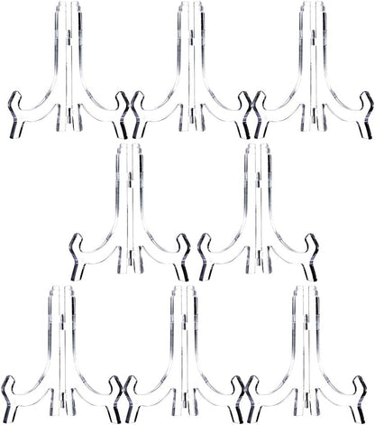 Artliving Clear 8 Pack 6.5inch Acrylic Easels, Display Stand Holder for Pictures, Plates, and Artworks