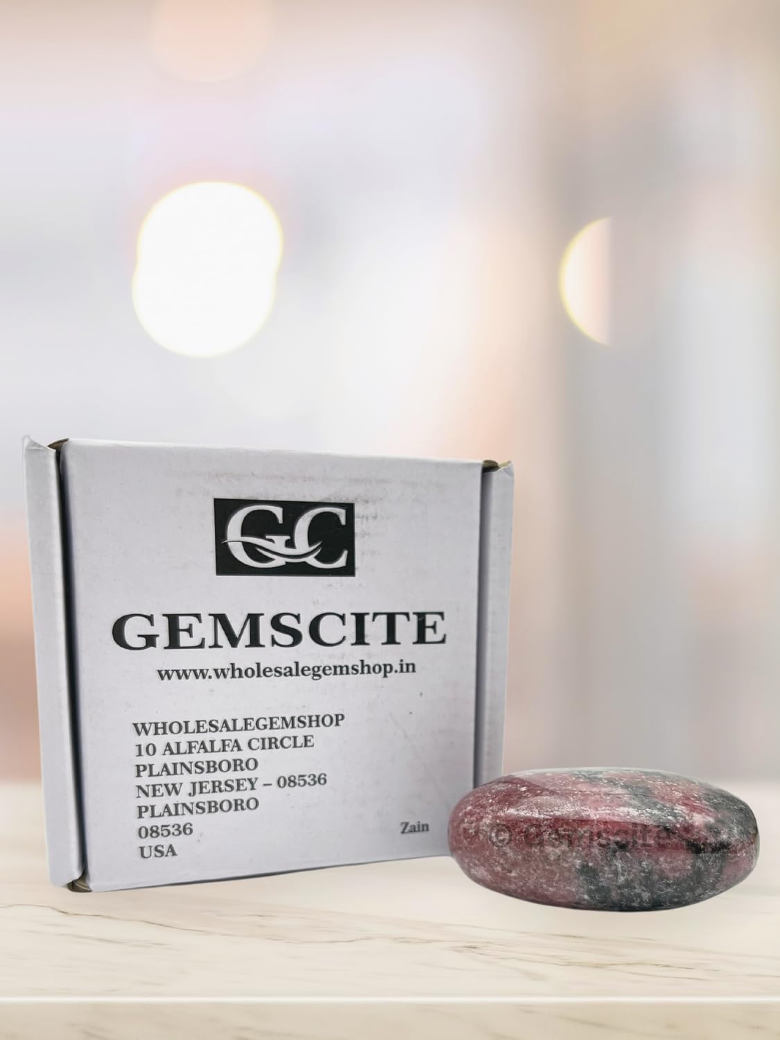 Wholesalegemshop Rhodonite Gemstone Carved Palm Stone/Pocket Palm Stone/Reiki Healing & Crystal Grid for Natural Body Chakra Balancing - Large Palm Stone Crystals