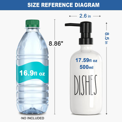 ALPIRIRAL Dish Soap Dispenser for Kitchen, Ceramic Dish Soap Dispenser with Sponge Holder, White Dispenser Set with Tray, 3 in 1 Countertop Sink Organizer, Farmhouse Modern Kitchen Decor