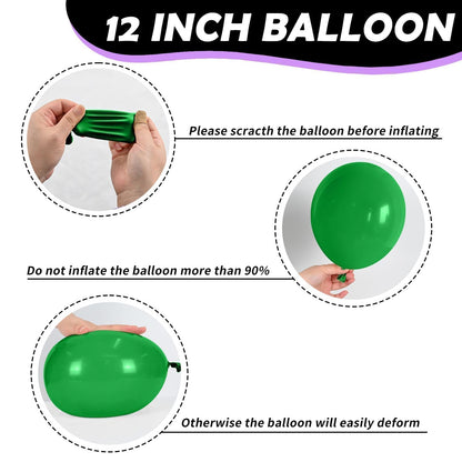 Purple Green Black Balloons, Monster Truck Balloon,12 Inch Green Dark Purple Balloons for Boys 3rd 4th 5th Boys Baby Shower Race Car Theme Truck Theme Birthday Party Decorations