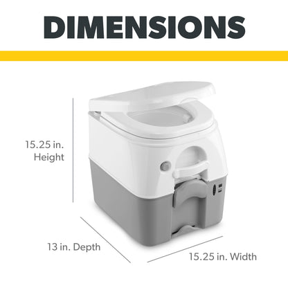 Dometic 301097606 Portable Toilet 5.0 Gallon, Gray