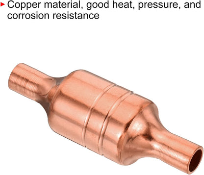MECCANIXITY Refrigerator Filter Dryer, 6.2mm to 6.2mm Copper Dirt Filter for HVAC Refrigeration, Pack of 3