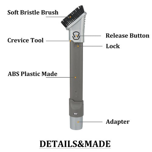 Crevice Duster Tool for Shark HV322 HV301 NV752 NV650 NV800 NV151 ZD201 LA502 AZ2001 HZ2002 Rotator/Rocket/Duoclean/APEX/Navigator Vacuum Cleaners Extended Reach Attachments Brush
