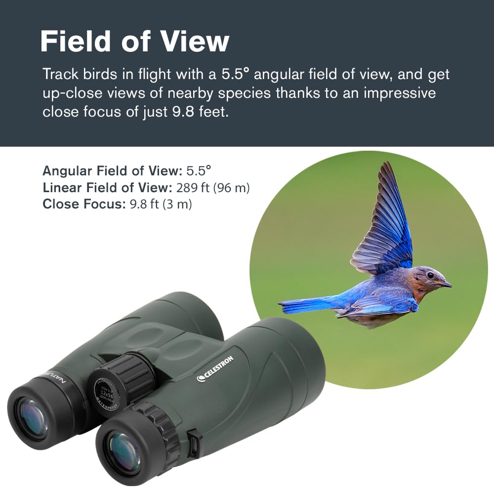 Celestron - Nature DX 12x56 Binoculars – Powerful and Bright for Long-Range Viewing – 56mm Objective Lenses – 12x Magnification – Fully Multi-Coated – Waterproof and Fogproof – Tripod Adaptable