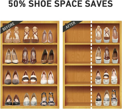 12 Pack 50%, 4 Closet, NVGSN Shoe Slots Organizer - Shoe Stackers for a Pair of Shoes, shoe Storage Shoes Space Savers