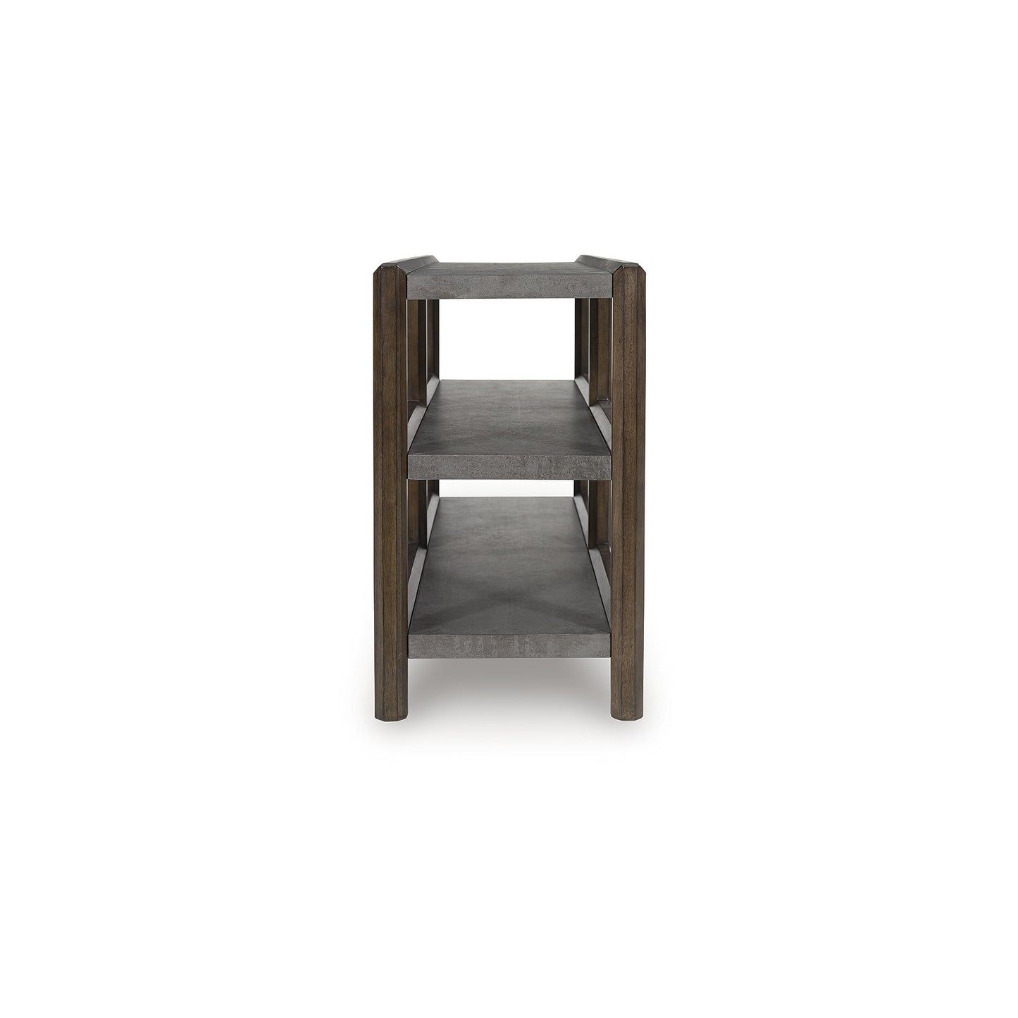 Signature Design by Ashley Kallenny Transitional Sofa Table with Open Shelf, Dark Brown & Gray