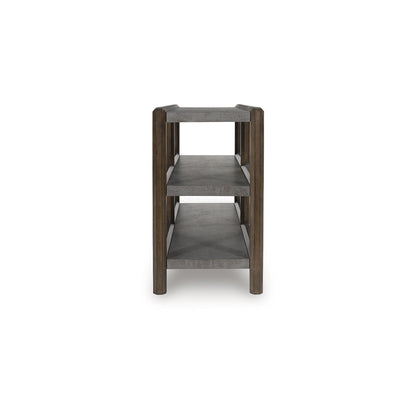 Signature Design by Ashley Kallenny Transitional Sofa Table with Open Shelf, Dark Brown & Gray
