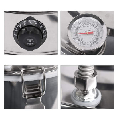 YUEWO 110V Electric Heating Automatic Alcohol Still Water Distiller Whiskey Barrel Wine Making Kit for Home Countertop for DIY Vodka Alcohol Distilled Water