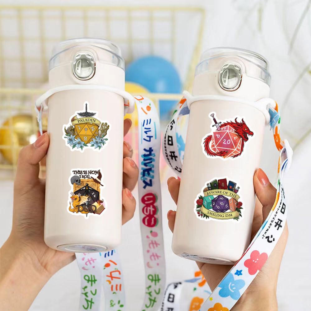 1000pcs Stickers, D&D Classic Game 1.5 Inch Labels with 16 Patterns Decal Rolls Self Adhesive Seals for Party Decor for Water Bottle Laptop Scrapbook Card Envelope