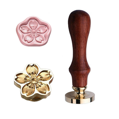 JUPPE Cherry Blossoms Wax Seal Stamp, Plant Flower Sealing Wax Stamp, Floral Botanical Theme Vintage Brass Stamp for Wedding Invitation, Gift Wrap, Birthday, Party, Envelopes, Christmas Card (A1)
