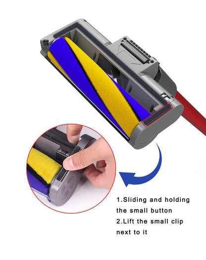 Optic Soft Roller Cleaner Head for Dyson V15 V11 V10 V8 V7 Gen5 Animal Detect Absolute Cyclone, LED Green Light Dust Detect Hardwood Floor Attachment, Anti-Tangle Quick Release Replacement Part