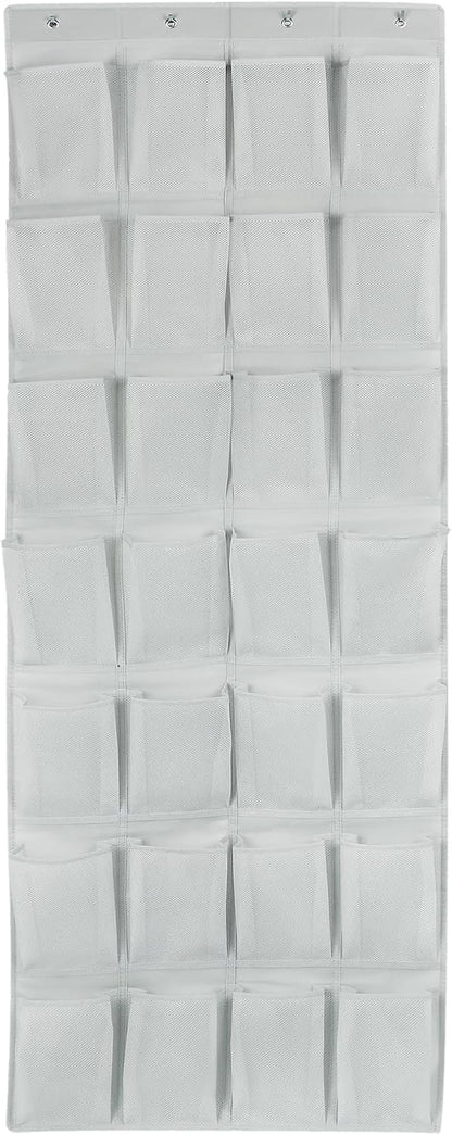 28 4 Closet GOMAJI Large Pockets Over the Door Shoe Organizer with Hooks for Different Widths Doors, Hanging Shoe Rack