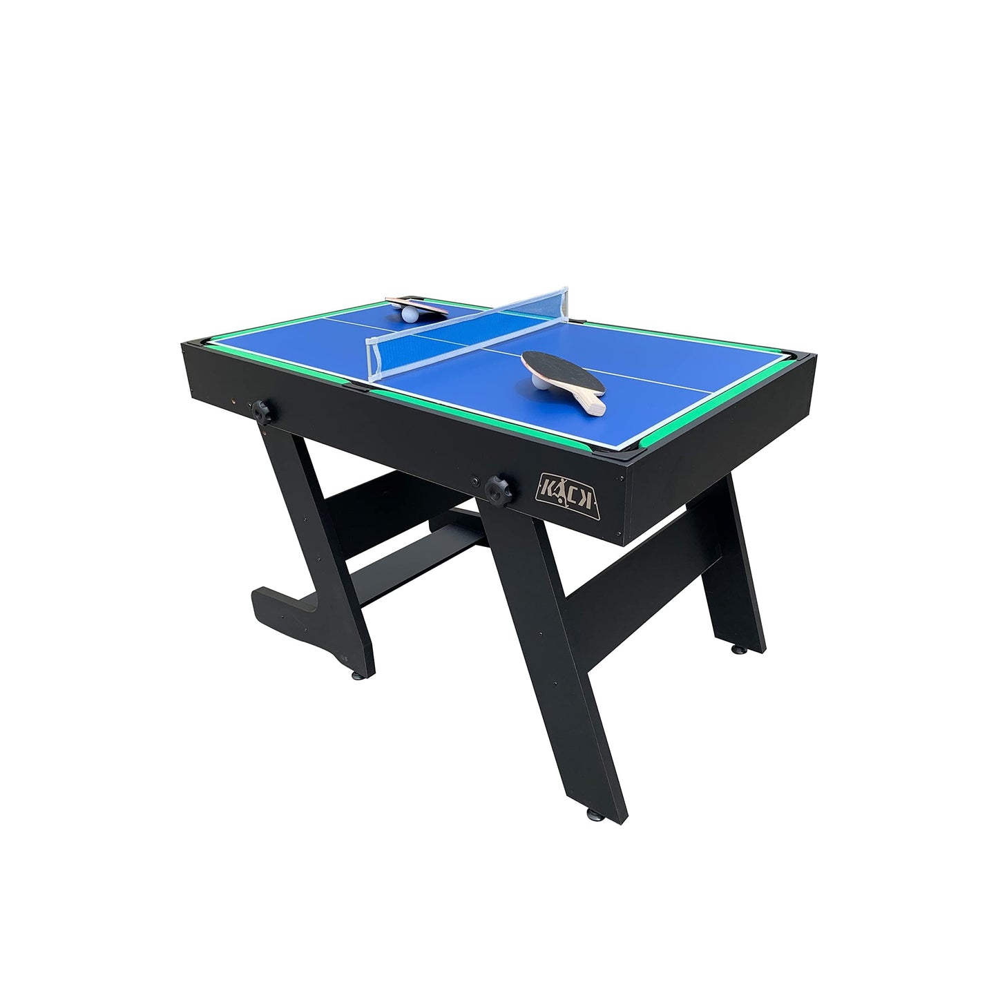 KICK Quatro 55" 4-in-1 Multi Game Table (Black) – Foosball, Billiards/Pool, Push Hockey & Ping Pong