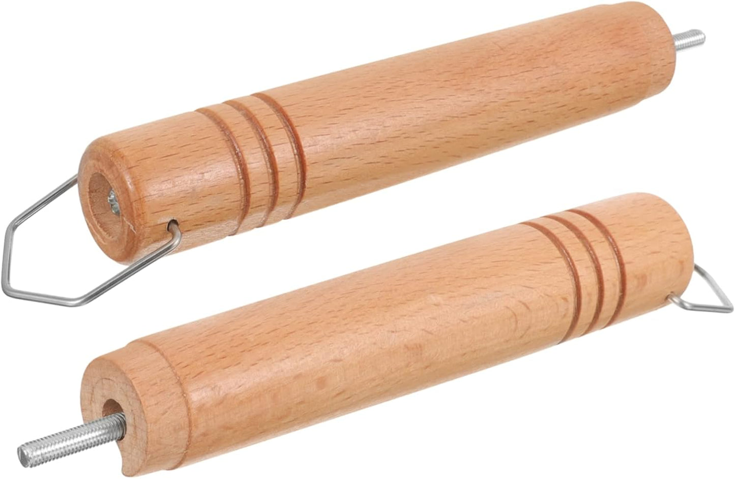 2pcs Japanese Style Soup Pot Handle, Stainless Steel Saucepan Kitchen Utensils Replacement, Wooden Grip