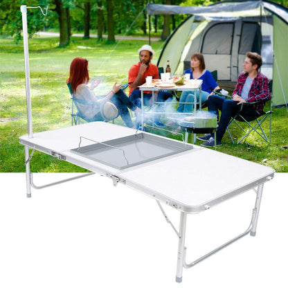 Eminchu Folding Table with Sprayed Fireproof Board Foldable Design Easy to Carry Camping Furniture Supplies High Strength Aluminum Alloy Material for Outdooor Picnic Camping Travel
