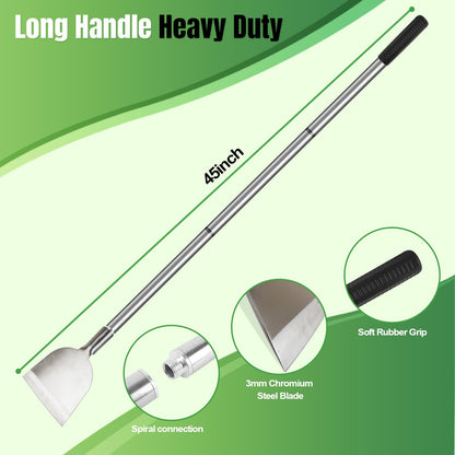 ROLKAR Snow Shovel for Driveway, Ice Scraper, Floor Scraper Long Handle, Garden Shovel Heavy Duty with Flat Head, Weed Scraper, Sod Cutter Remover Tool for Lawn Edger, Edging Shovels for Landscaping,