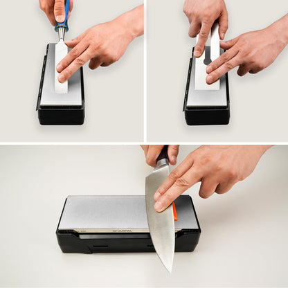 SHARPAL 162N Double-sided Diamond Sharpening Stone Whetstone Knife Sharpener |Coarse 325 / Extra Fine 1200 Grit | Storage Case with NonSlip Base & Angle Guide (8 in. x 3 in.) Mothers Day Gifts