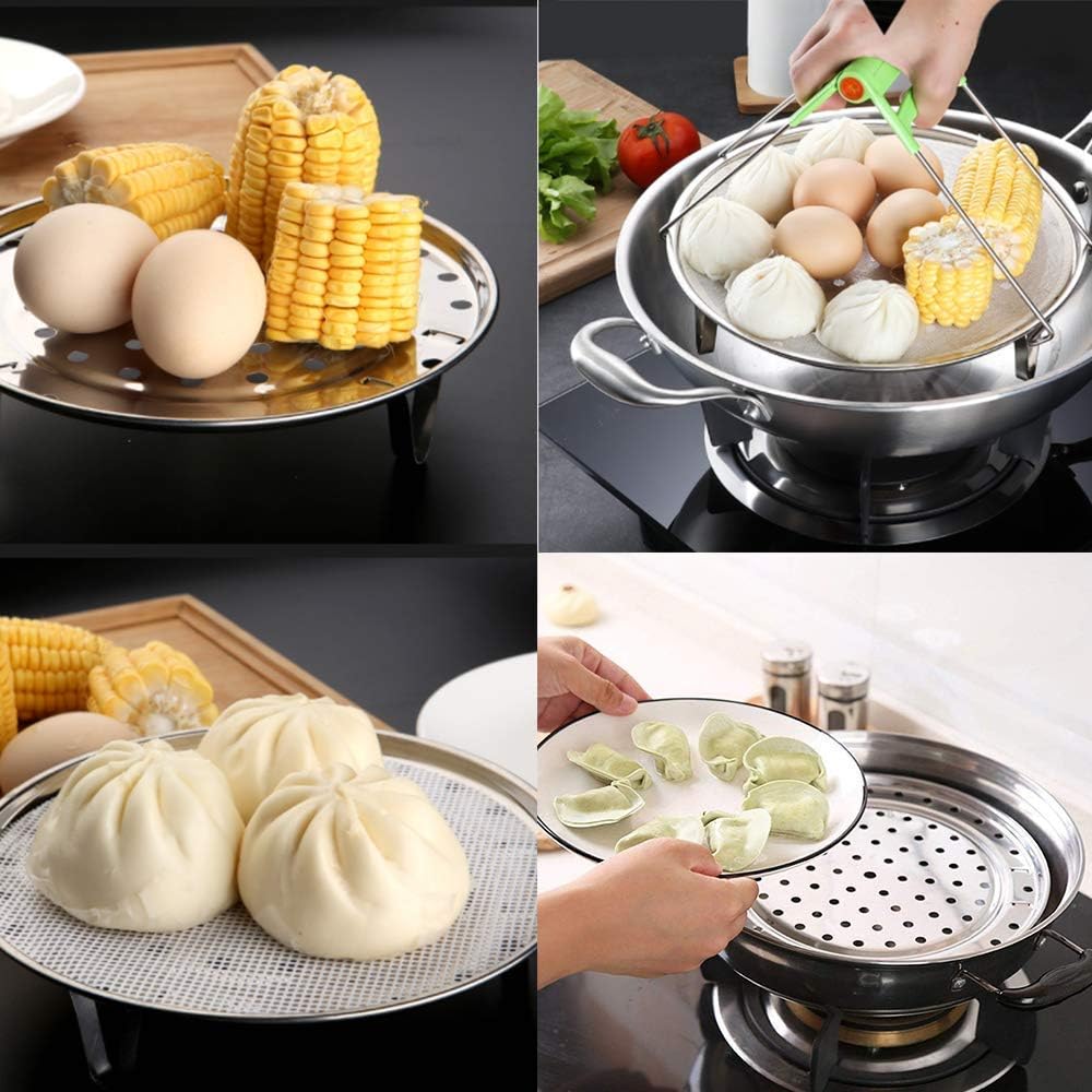 Household Steaming Rack, Thickened Stainless Steel Cooking Ware Stand (12 inch)