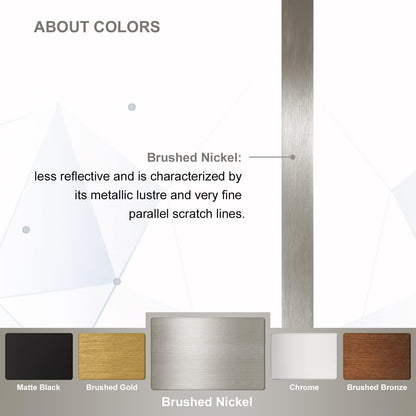 ANDY STAR 30"x48" Brushed Nickel Bathroom Mirror, Large Wall Mirror for Bathroom, Rounded Rectangle Mirror in Premium Stainless Steel Metal Frame Hangs Horizontal Or Vertical