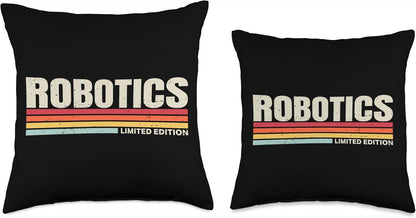 Robotics Retro Vintage Throw Pillow for Robotics Engineer Robot Builder