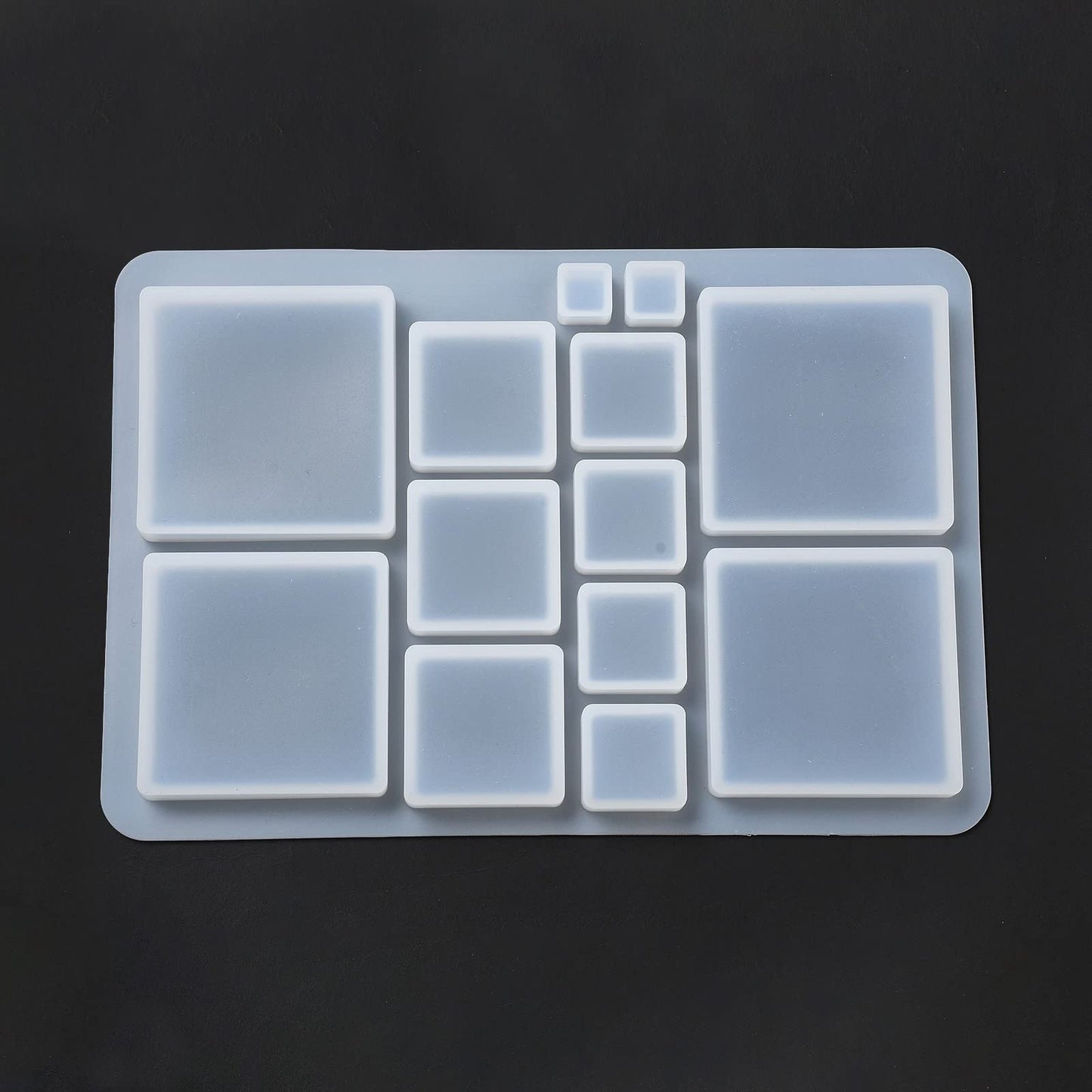 KitBeads 5 Pcs White Square Silicone Molds Geometric Silicone Molds Small Resin Jewelry Molds for Necklace Earring DIY Crafting Making