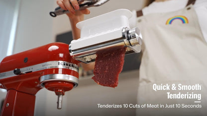 Meat Tenderizer Attachment for KitchenAid Stand Mixer, Adjustable Meat Tenderizer Machine for Beef Pork Steak, Tenderizer Tool with 3 Thickness Settings, Dishwasher Safe