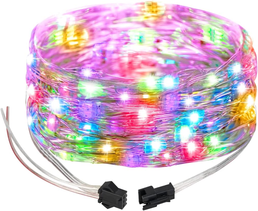 16.4ft 5m 50LEDs WS2812B DC5V BTF-LIGHTING Chasing Dream Full Color Twinkle Decorative Lights Addressable IC Fairy