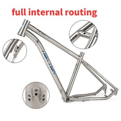 HIMALO Bike Frame 27.5/29er Mountain Bike Frame 15.5''/17''/19'' Lightweight Titanium Alloy Rigid Frame Disc Brake Thru Axle 12x142mm XC AM(29 * 19'')