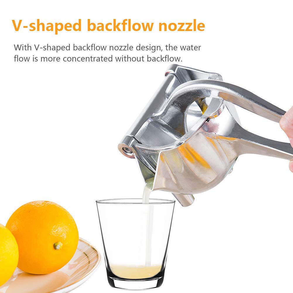 Manual Fruit Press Juicer, Heavy Duty Single Press Lemon Squeezer Premium Quality Metal Aluminum Alloy Hand Juicer Fruit Squeezer for Lemon, Orange, Grape1 Pack