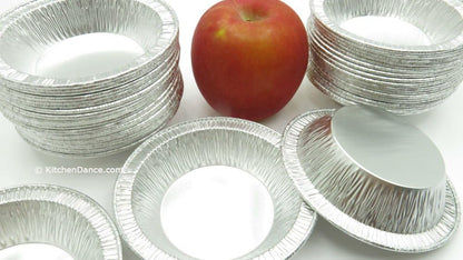 KitchenDance Disposable Aluminum Deep Tart Pan - 5 Ounces Round Shaped for Baking, Cooking, 100 Count