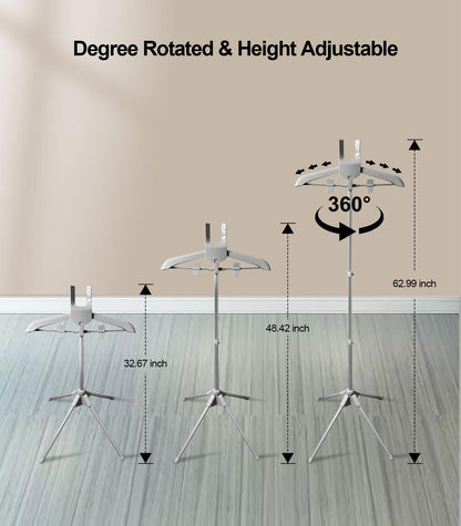 Garment Steamer Hanger with Ironing Glove, Portable Steamer Rack for Clothes, Garment Rack for Steaming Clothes Adjustable Handheld Hanging Ironing Clothes Stand