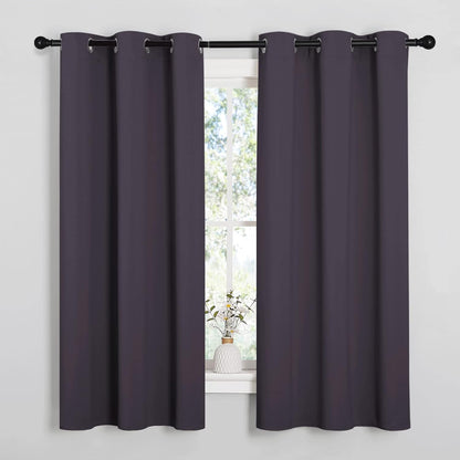 NICETOWN Greyish Purple Blackout Curtains - Thermal Insulated Drapes for Small Windows | 63" Length, 2 Panels