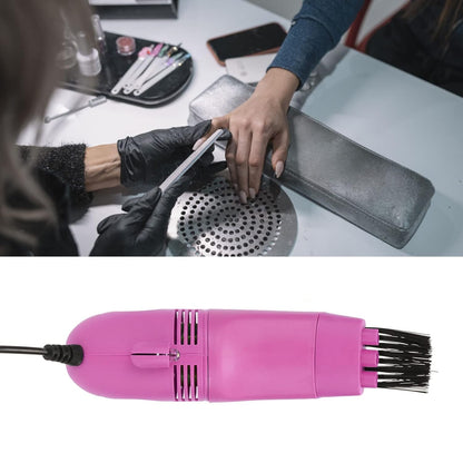 Mini Nail Dust Vacuum Cleaner, Desktop Vacuum with Large Suction Brush Head for Crumbs (Blue)