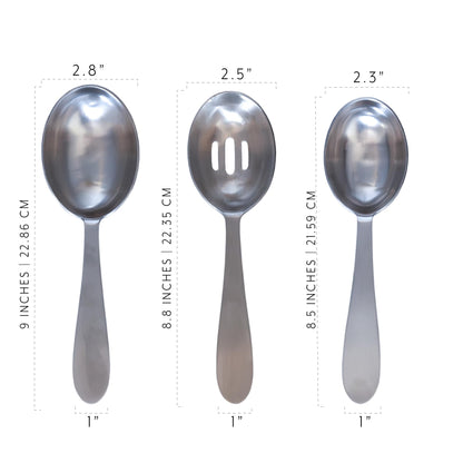 Darware Portion Control Serving Spoons Set (6pc) – Stainless Steel 1/4, 1/3, 1/2 Cup Sizes – Solid & Slotted Kitchen Utensils for Meal Prep, Cooking & Healthy Eating