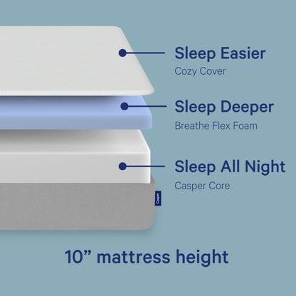 Casper Sleep Element Full Mattress - Medium Feel - Motion Isolation - Breathable, Cooling Memory Foam - 100-Night Trial - CertiPUR-US
