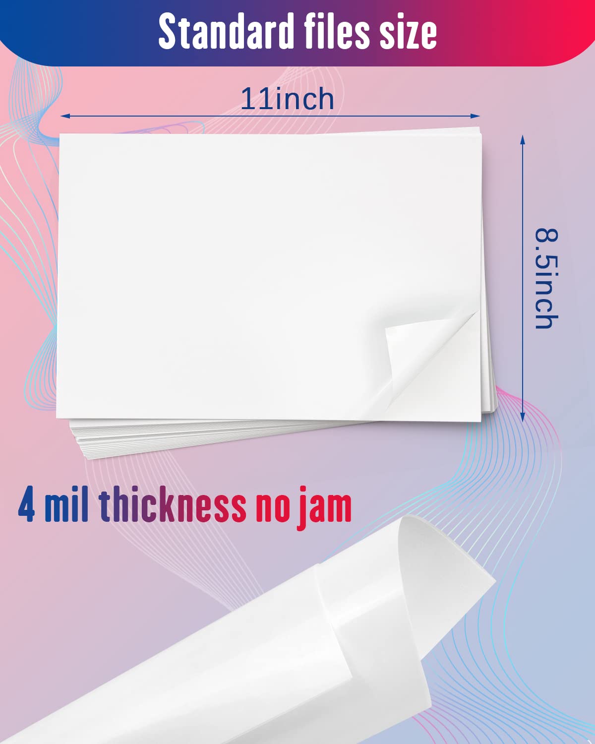 Colemoly Sticker Paper Glossy Printable Vinyl for Inkjet Printer 40 Adhesive Sheets White Decals Waterproof Quick Drying Tear and Scratch Resistance Labels Letter Size 8.5x11 in for Craft,Scrapbook