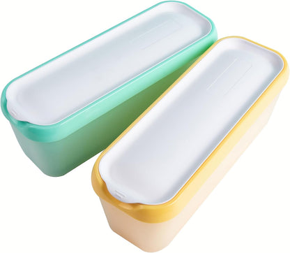 2 Pack (1.6 Frozen Ice Cream Tub Containers Quart Each), Reusable Freezer Storage Containers with Lids for Homemade