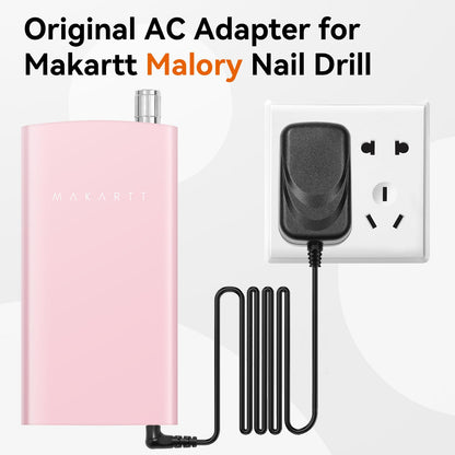 Makartt Nail Drill Professional: 60W 35000RPM Electric Nail File with Coreless Motor, 2 in 1 Desktop & Portable, Drill Bits and LCD Display for Acrylic Gel Nails, Nouvella Pink