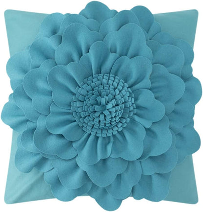 18x18 Inch JWH Stereo Flower Throw Pillow Covers Decorative Floral Accent Pillow Case Handmade Pillowcase Aesthetic