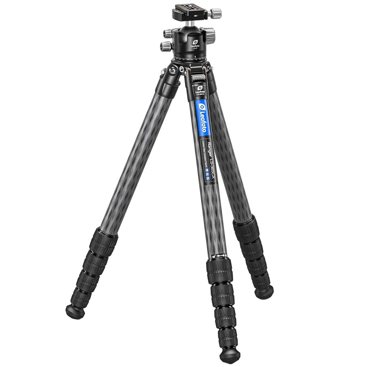 Leofoto Professional Camera Tripod, 63.9" Compact Carbon Fiber Tripod for DSLR Video Camcorder, 5 Leg Sections, 360° Ball Head, Max Load 20KG/44Lb (LS-365CX+LH-47)