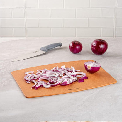 Restaurantware Nature Tek 17.3 x 12.8 Inch Double-Sided Chopboard, Durable Cutting Board with Thumb Hole
